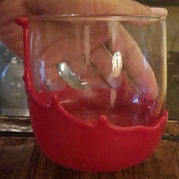 Set Makers Mark Wax Glass Tumbler Cup Red Bourbon Whisky Glasses - Picture 6 of 8